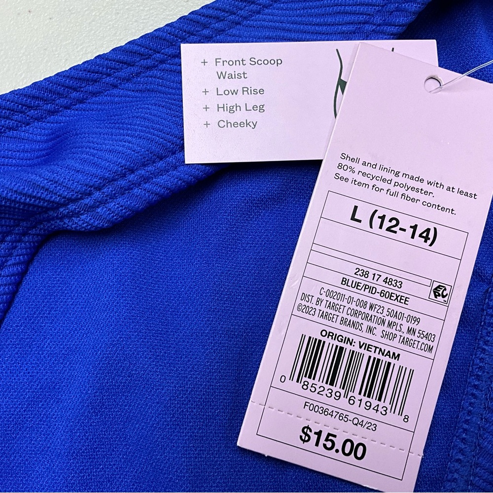 Royal Blue Ribbed Bikini Bottom Wild Fable Large - Picture 4 of 5